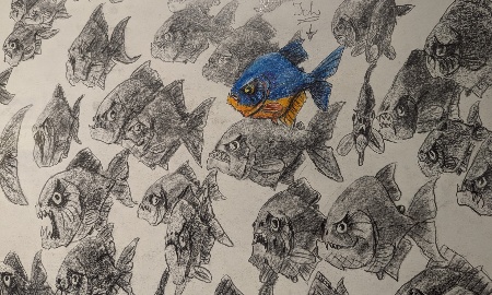 Kabinettausstellung im Stadtpalais: Von damned turists und Piranhas, die auch nur Fische sind