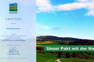 Ruperti Schreinerei bleibt zuverlässiger Partner im Umweltpakt Bayern