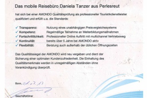 Auszeichnung für Reiseberatung Tanzer GbR aus Perlesreut