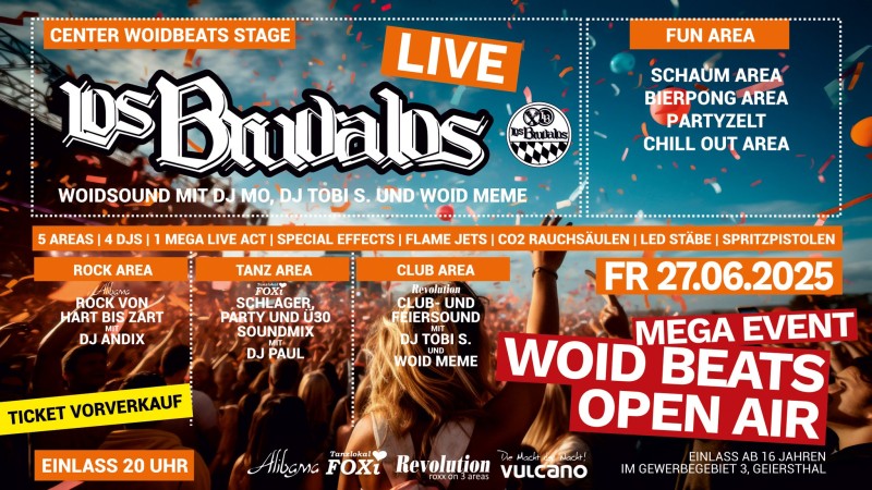 Flyer/Grafik zum Event: Woid Beats Open Air 2025 am Fr., 27.06.2025 ab 21:00 Uhr