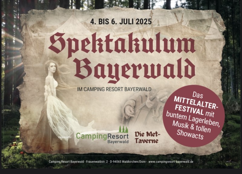 Flyer/Grafik zum Event: Spektakulum Bayerwald am Fr., 04.07.2025 - So., 06.07.2025