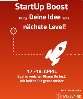 Flyer/Grafik zum Event: StartUp Boost am Fr., 07.11.2025 ab 09:00 Uhr