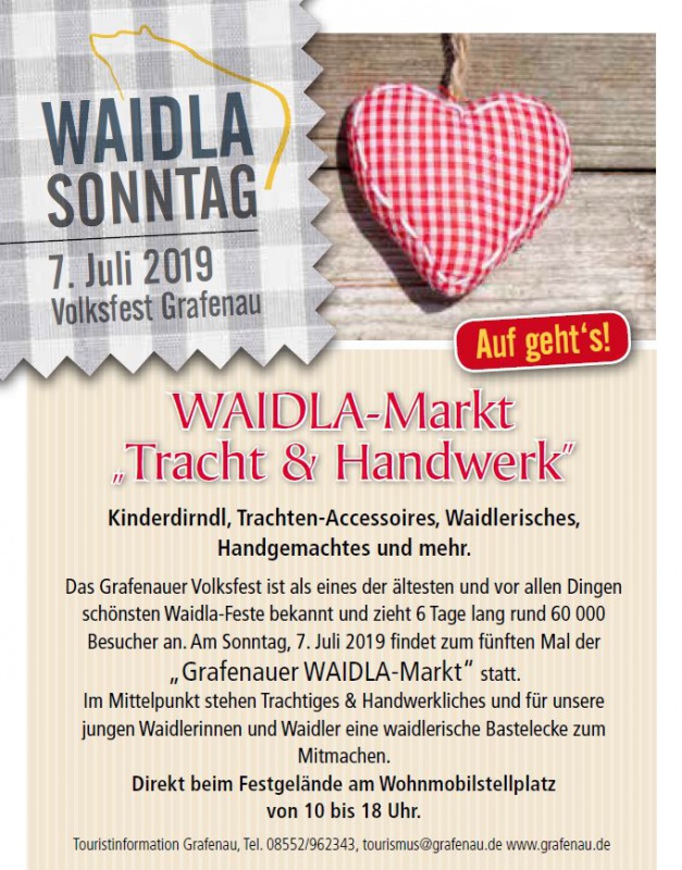 Flyer/Grafik zum Event: WAIDLA-Sonntag 2019 am So., 07.07.2019 von 10:00 bis 18:00 Uhr