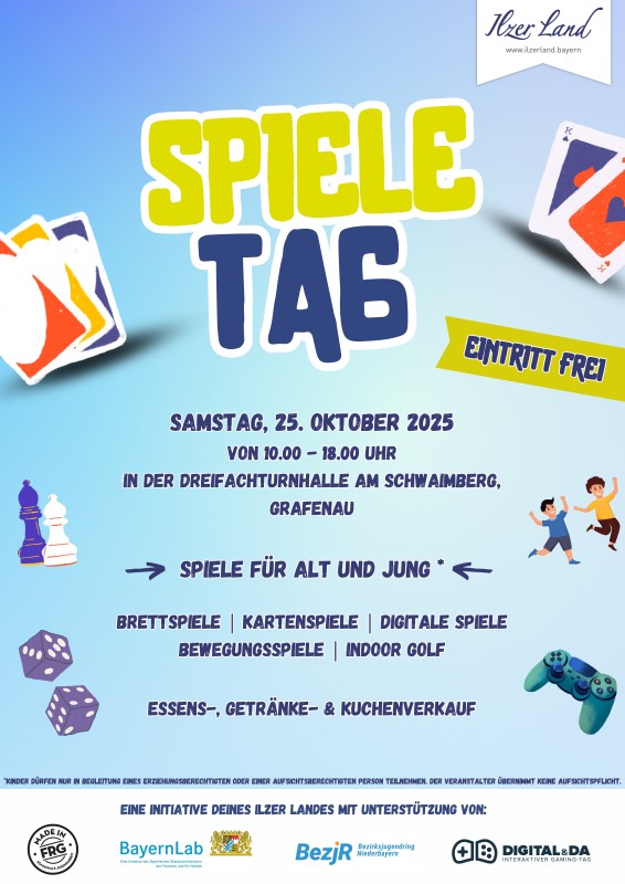 Flyer/Grafik zum Event: Erster Ilzer Land Spieletag 2025 am Sa., 25.10.2025 ab 10:00 Uhr