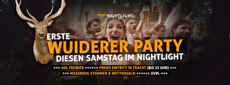 Flyer/Grafik zum Event: WUIDARA PARTY 🦌🍻🔥 | Voixfest WarmUp! | am Sa., 29.03.2025 ab 21:00 Uhr