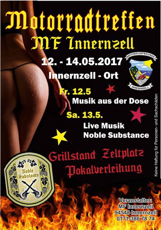 Flyer/Grafik zum Event: Motorradtreffen MF Innernzell am Fr., 12.05.2017 - So., 14.05.2017