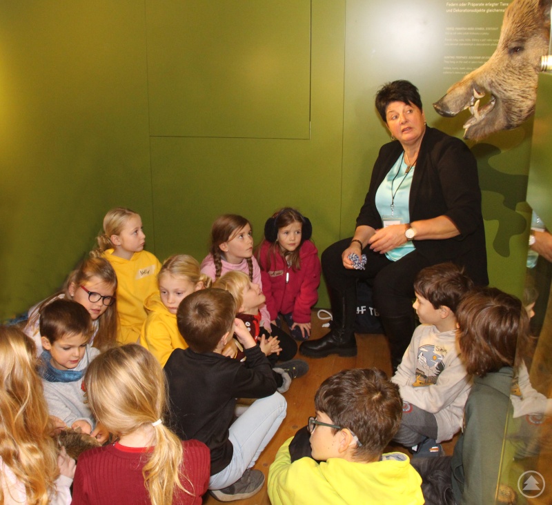 Spannende Geschichten hatte Museumspädagogin Ramona Kesten bei der Führung durch das Museum JAGD LAND FLUSS im Schloss Wolfstein unter dem Motto „Auf den Spuren der Wildtiere“ parat.