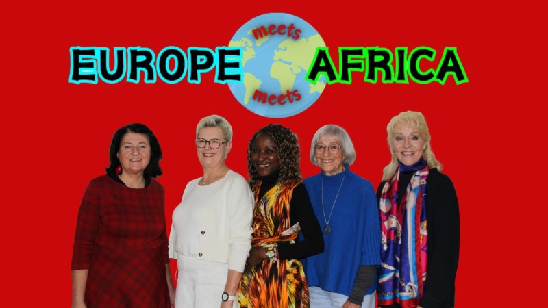 Flyer/Grafik zum Event: Europe meets Africa - Malerei, Skulpturen, Musik und Tanz am Di., 12.05.2026 - Fr., 22.05.2026 von 14:00 bis 18:00 Uhr
