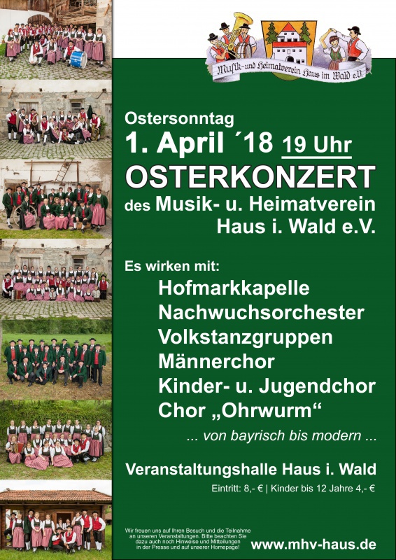 Flyer/Grafik zum Event: Osterkonzert des MHV am So., 01.04.2018 ab 19:00 Uhr