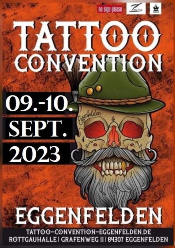 Flyer/Grafik zum Event: Tattoo Convention Eggenfelden am Sa., 09.09.2023 - So., 10.09.2023 ab 19:00 Uhr