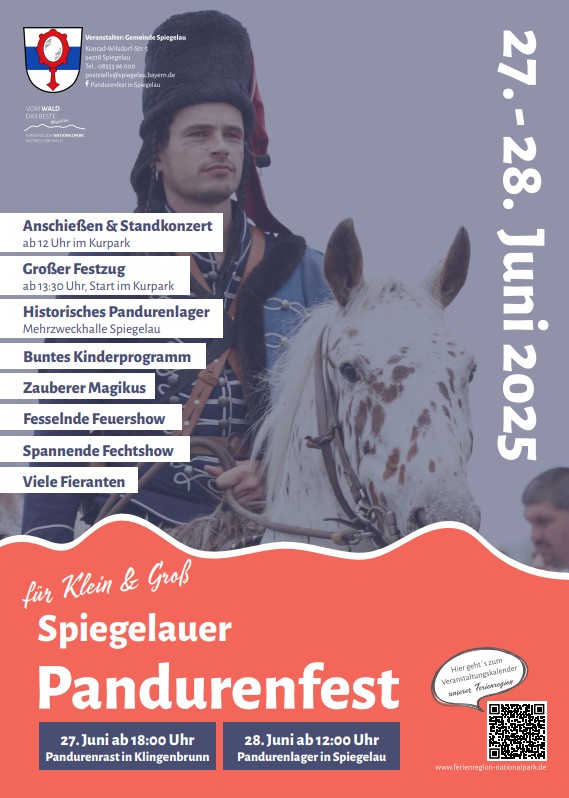 Flyer/Grafik zum Event: Spiegelauer Pandurenfest 2025 am Fr., 27.06.2025 - Sa., 28.06.2025