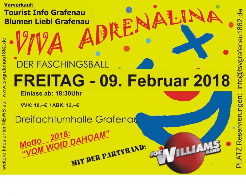 Flyer/Grafik zum Event: VIVA Adrenalina 2018 am Fr., 09.02.2018 von 19:30 bis 20:00 Uhr