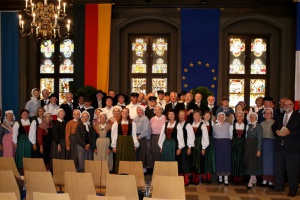 Empfang der französischen Volkstanzgruppe