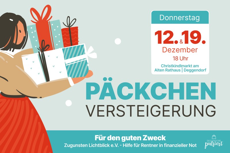 Flyer/Grafik zum Event: Päckchenversteigerung - für den guten Zweck am Do., 12.12.2024 - Do., 19.12.2024