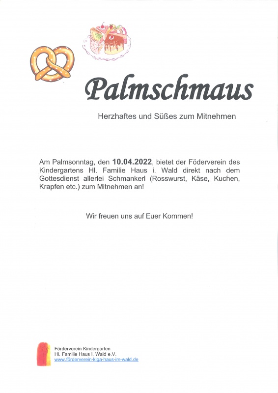 Flyer/Grafik zum Event: Palmschmaus - Haus im Wald am So., 10.04.2022