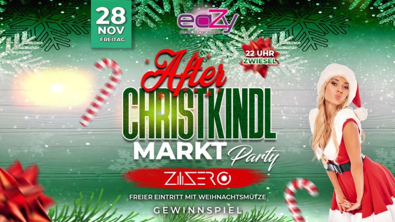 Flyer/Grafik zum Event: After-Christkindlparty 2025 – eaZy Zwiesel am Fr., 28.11.2025 ab 22:00 Uhr