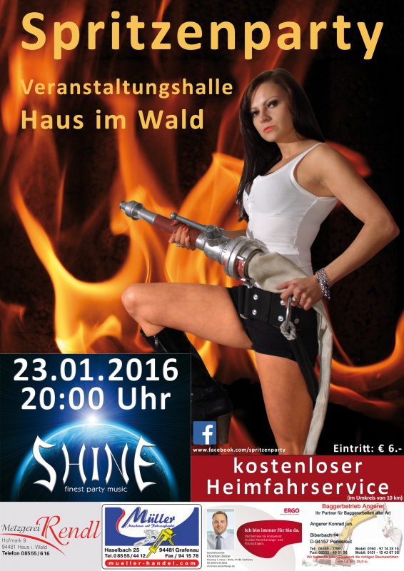 Flyer/Grafik zum Event: Spritzenparty 2016 am Sa., 23.01.2016 ab 20:00 Uhr
