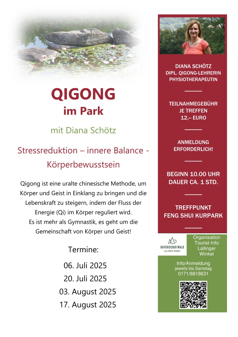 Flyer/Grafik zum Event: Qigong im Park am So., 06.07.2025 - So., 17.08.2025