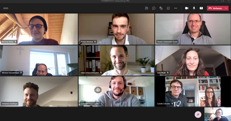 Beim ersten STAMMTISCH networking FRG trafen sich Gründer:innen und Netzwerk-Interessierte virtuell im GreG FRG.