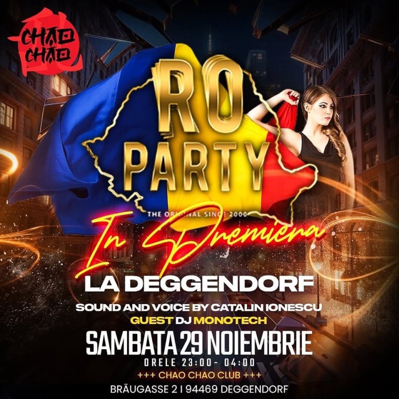 Flyer/Grafik zum Event: RO PARTY – În premieră la Deggendorf! am Sa., 29.11.2025