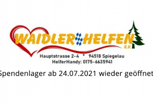 Spendenlager von WAIDLER-HELFEN e.V. wieder geöffnet