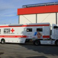 Blut spenden im neuen BSD-Blutspendemobil in Passau