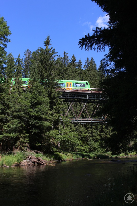 Die Waldbahn über dem Schwarzen Regen.
