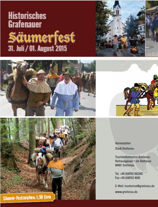 Flyer/Grafik zum Event: Historisches Säumerfest mit Säumerlager am Fr., 31.07.2015 - Sa., 01.08.2015