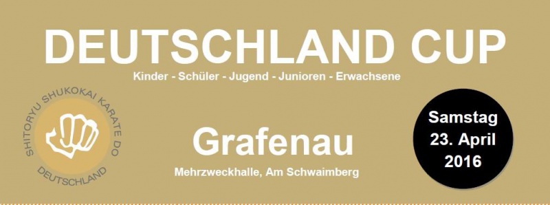 Flyer/Grafik zum Event: DEUTSCHLAND CUP - Karate am Sa., 23.04.2016 von 09:30 bis 19:00 Uhr