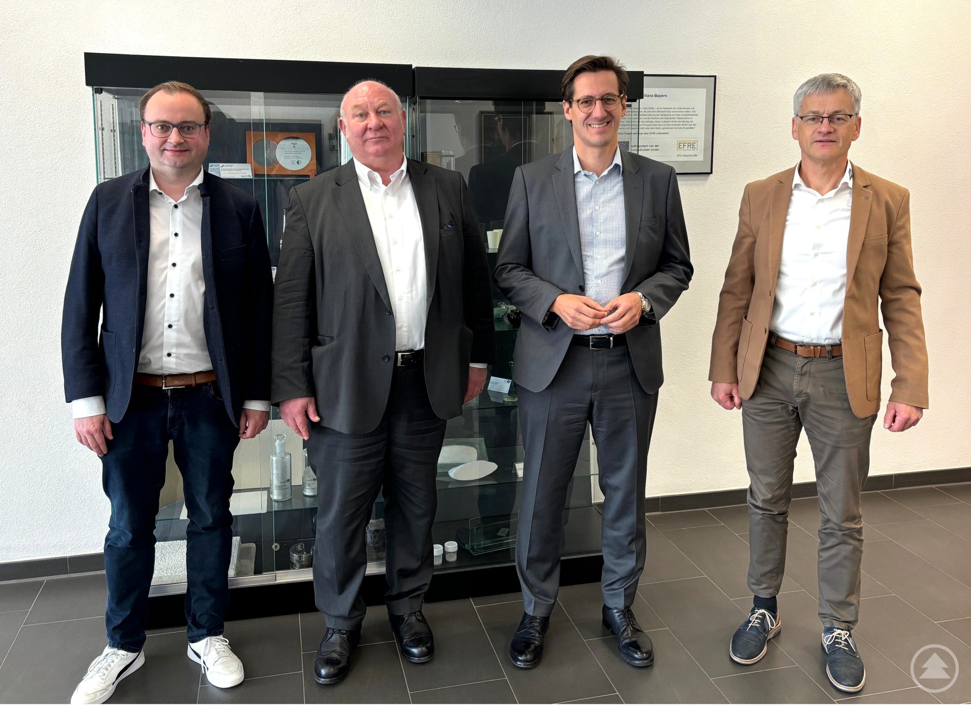 (v. l.) MdL Stefan Meyer, Präsident der THD Professor Waldemar Berg, MdL Stefan Ebner, Operativer Leiter TAZ Spiegelau Michael Schmitt.