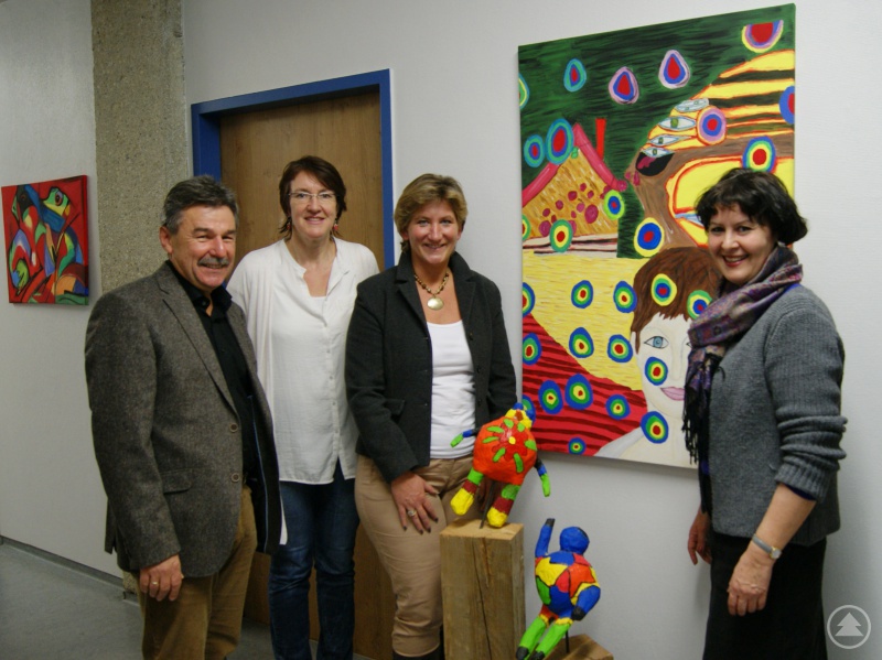 Richard Detter (Rektor Mittelschule Aidenbach), Gabriela Kiermeier (Kunstlehrerin Mittelschule Aidenbach), Christine Reitberger (Teamleiterin Berufsberatung Agentur für Arbeit Passau), Eva-Maria Kelch (Geschäftsführerin Operativ Agentur für Arbeit Passau)