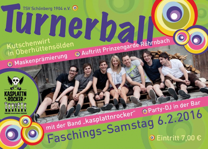 Flyer/Grafik zum Event: Turnerball Schönberg am Sa., 06.02.2016 von 18:30 bis 02:00 Uhr