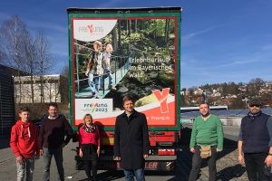 Mit dem LKW auf Werbetour