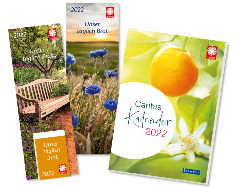 Die neuen Caritas-Kalender für 2022. Impulse für das Leben. 365 Kalenderblätter im Caritas Tages-Abreißkalender oder im Kalenderbuch Monat für Monat Inspiration und Meditation, Unterhaltung und Wissenswertes.