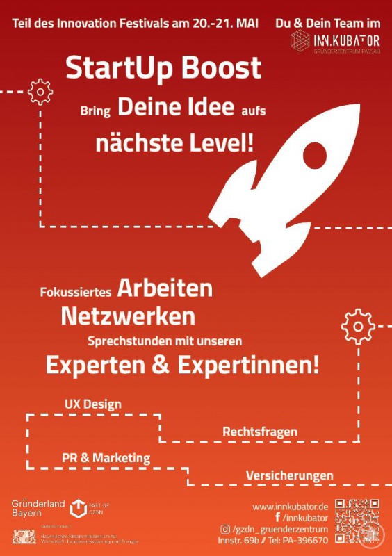 StartUp Boost  Bring Deine Idee aufs nächste Level am 20. und 21. Mai.
