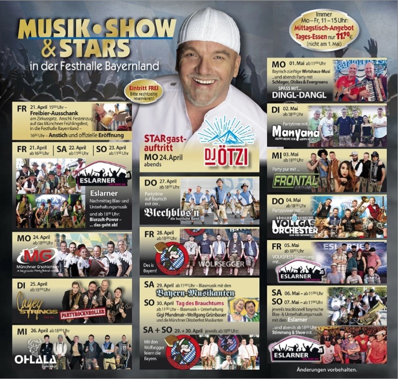 Flyer/Grafik zum Event: 57. MÜNCHNER FRÜHLINGSFEST am Fr., 21.04.2023 - So., 07.05.2023