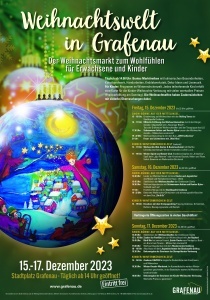 Flyer/Grafik zum Event: Weihnachtswelt in Grafenau am Fr., 15.12.2023 - So., 17.12.2023 ab 14:00 Uhr