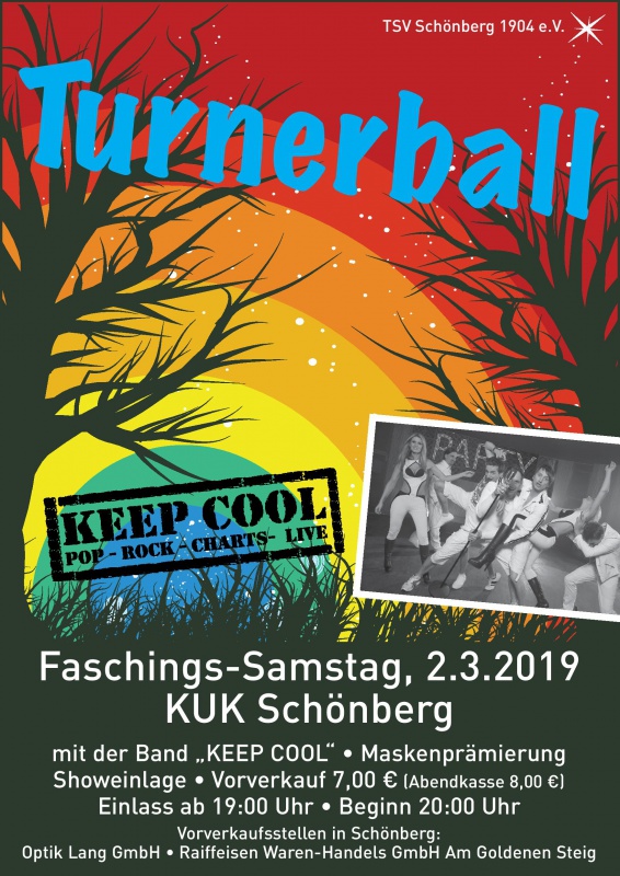 Flyer/Grafik zum Event: Turnerball Schönberg 2019 am Sa., 02.03.2019 von 19:00 bis 03:00 Uhr