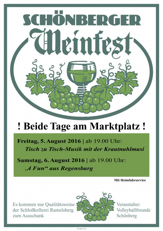 Flyer/Grafik zum Event: Weinfest am Fr., 05.08.2016 - Sa., 06.08.2016 ab 19:00 Uhr