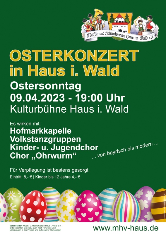 Flyer/Grafik zum Event: Osterkonzert des MHV am So., 09.04.2023 ab 19:00 Uhr