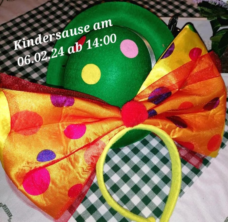 Flyer/Grafik zum Event: Kindersause am Di., 06.02.2024 von 14:00 bis 17:00 Uhr