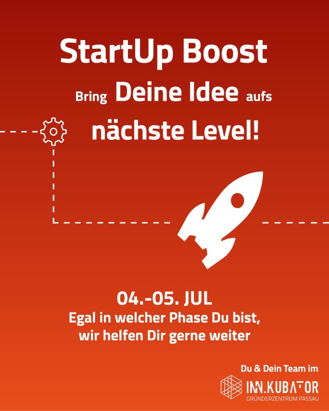 Flyer/Grafik zum Event: StartUp Boost 2025 am Fr., 04.07.2025 - Sa., 05.07.2025 ab 09:00 Uhr