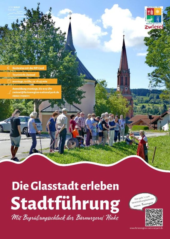 Flyer/Grafik zum Event: Die Glasstadt Zwiesel erleben - Stadtführung am Do., 01.01.2026 - Do., 31.12.2026