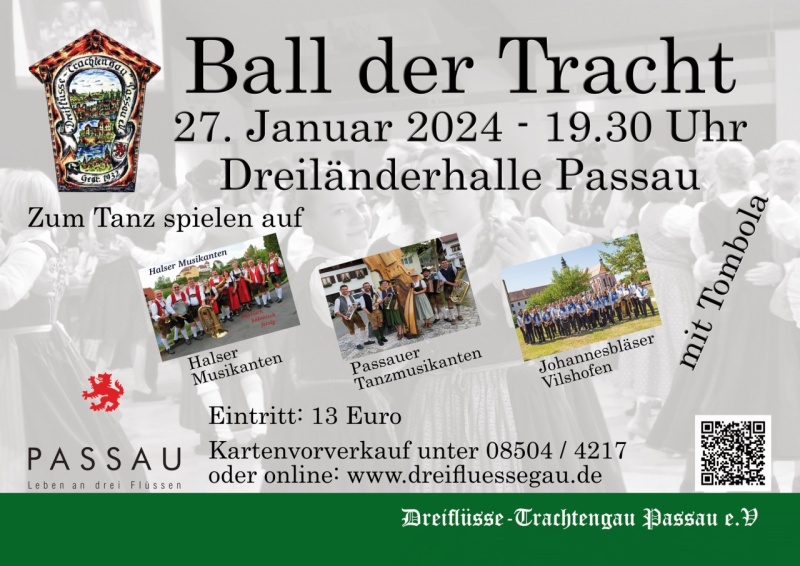 Flyer/Grafik zum Event: Ball der Tracht in Passau am Sa., 27.01.2024 ab 19:30 Uhr