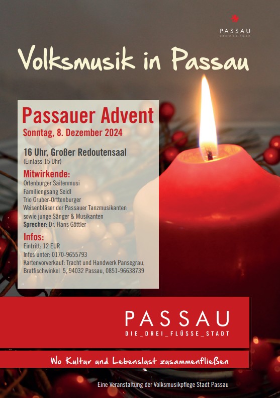 Flyer/Grafik zum Event: Passauer Advent am So., 08.12.2024 ab 16:00 Uhr