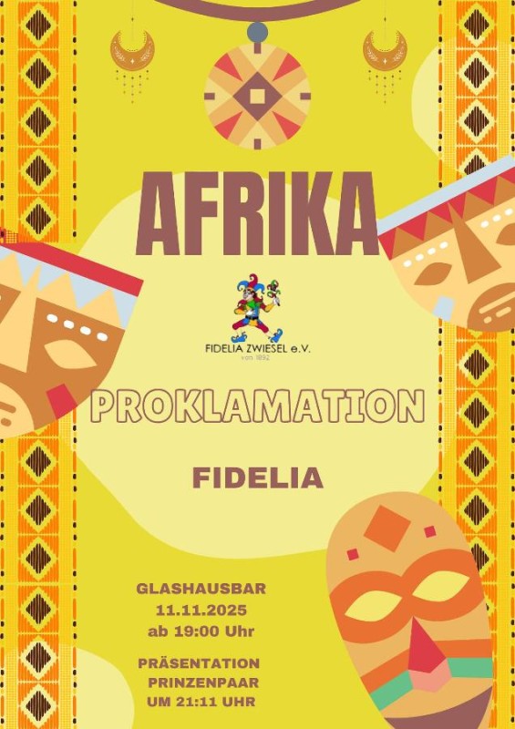 Flyer/Grafik zum Event: Proklamation Prinzenpaar am Di., 11.11.2025 ab 19:00 Uhr