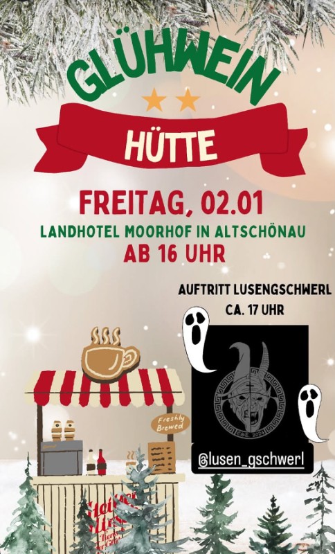 Flyer/Grafik zum Event: Aufritt Lousengschwerl am Landhotel Moorhof am Fr., 02.01.2026 von 16:00 bis 18:00 Uhr
