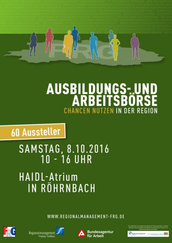 Flyer/Grafik zum Event: Ausbildungs- und Arbeitsbörse „AuA“ am Sa., 08.10.2016 ab 10:00 Uhr