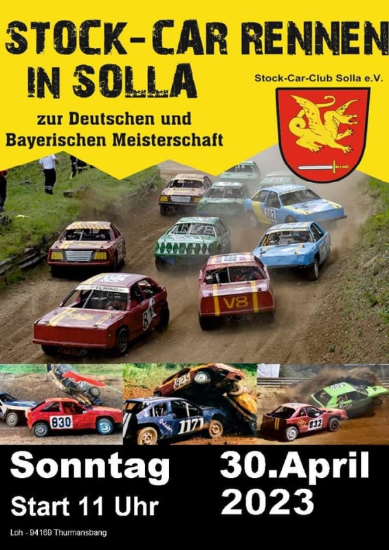 Flyer/Grafik zum Event: Stock Car Rennen Solla 2023 am So., 30.04.2023 ab 11:00 Uhr
