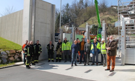 Probeaufbau für Hochwasserschutz Lindau Sulzsteg